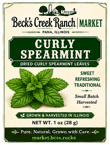 Curly Spearmint front label